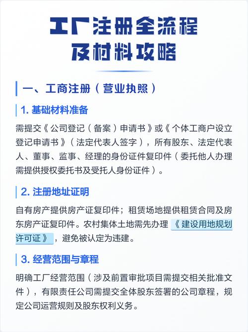工厂注册全流程及材料攻略 一,工商注册